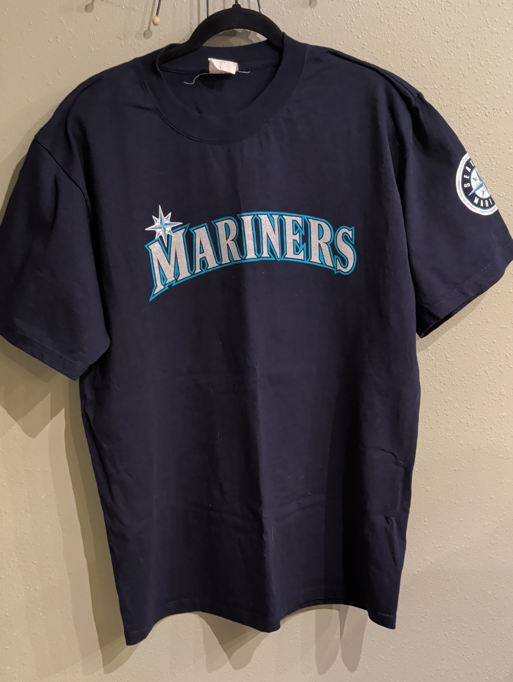 Mariners Pineiro Vintage T-shirt Navy Blue Majestic Large Excellent Condition